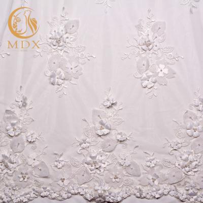 Classical White Lace Fabrics Material Handmade 80% Nylon 0.9144m Length
