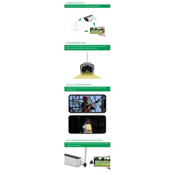 1080P Solar Panel Wireless Solar Camera Outdoor  Surveillance Security Camera