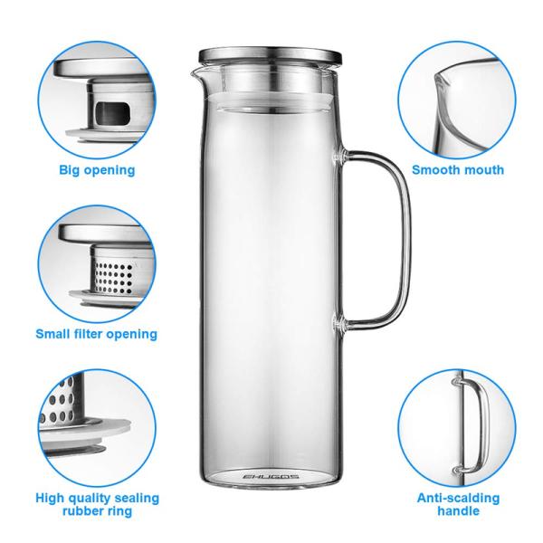 Household Juice Zapper with Thickened High Borosilicate Glass and Stainless Steel Lid