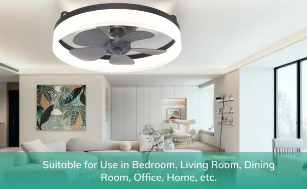 Fábrica mayorista Moderna Lámpara de techo con ventilador LED Regulable Control remoto LED
