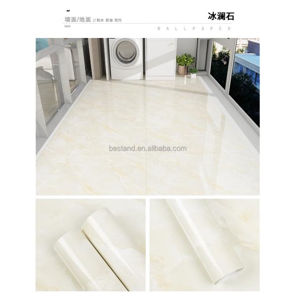 PVC Vinyl Floor Marble Sticker Self Adhesive Marble Wallpaper For Hotel
