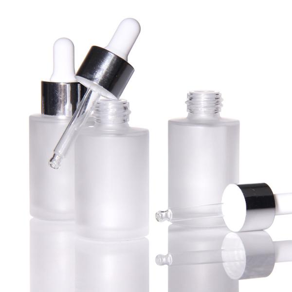 Bouteille de sérum pour huile faciale de verre congelé de 15 ml et 30 ml vide Emballage Pompe en verre Bouteille gouttelette pour huile de sérum cosmétique