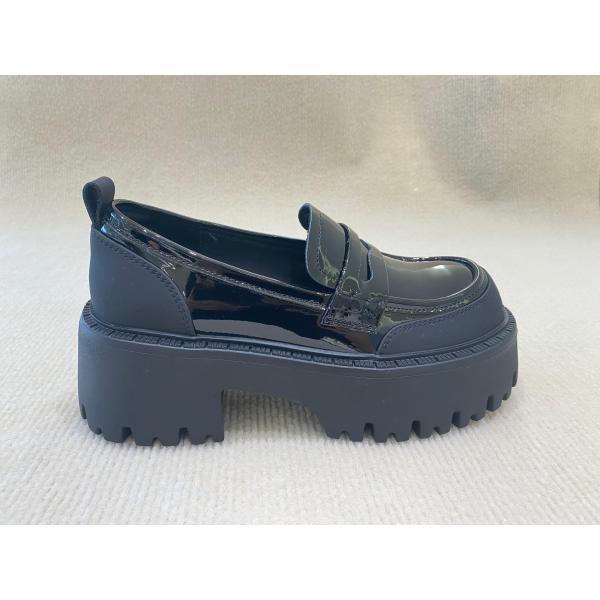 Ladies Thick Heel Mules Low Cut Bright Surface Womens Heeled Mules