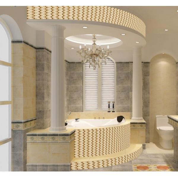 Crystal Glass Mosaic Bathroom Backsplash Tile For Washroom Arches Type