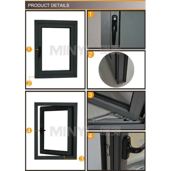 Aluminum Alloy Frame Material Security Windows with Low-E Glass and Wire Mesh Screen
