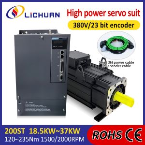 Lichuan AC Servo Motor Drivers Kit HIGH POWER 88N.m 18.5KW AC380V 31.6A 1500/2000RPM IP65