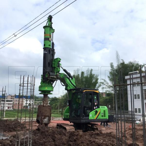 Depth 12m 10ton Excavator Mounted Mud Rotary Drill Rig For CAT