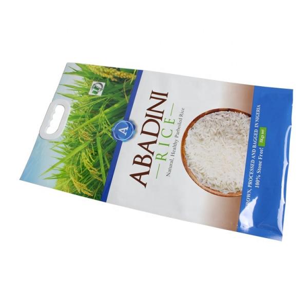 Custom Printing Plastic 1kg 2kg 5kg 10kg Size Of Basmati Vacuum Rice Bag With Handle