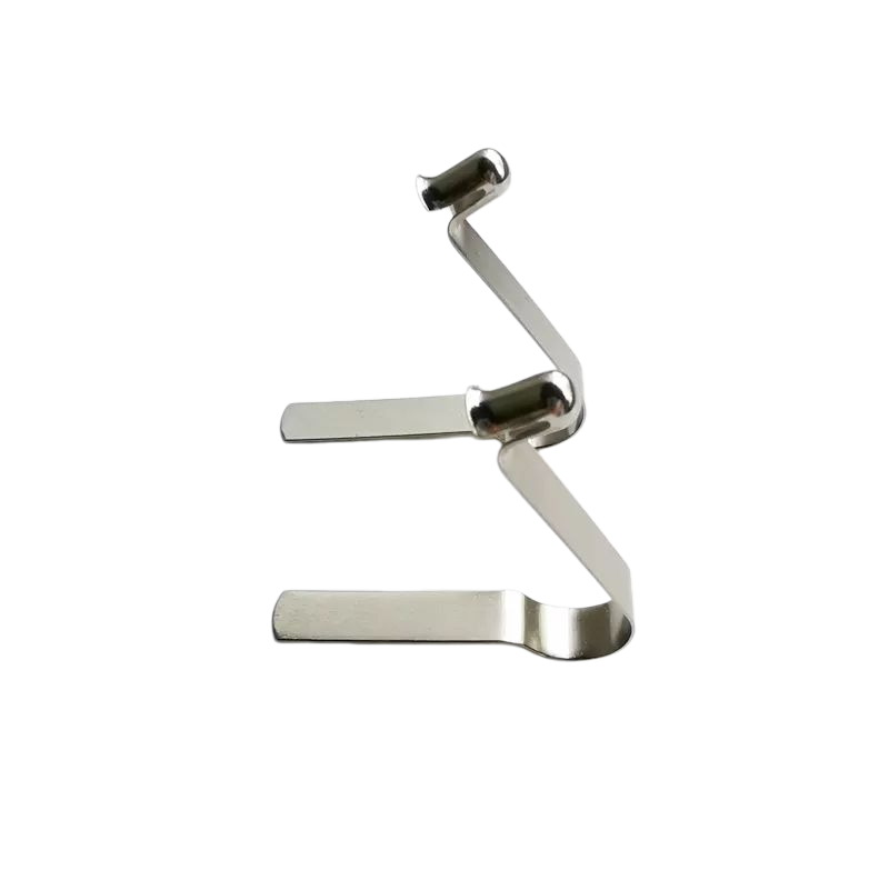 Stainless Steel V-Shaped Push Button Spring Clip with Precision Stamping and V-Shaped Spring Design