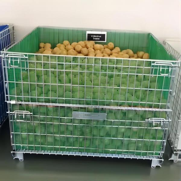 Customizable Steel Wire Mesh Container with 50-100mm Wire Hole Silver Finish