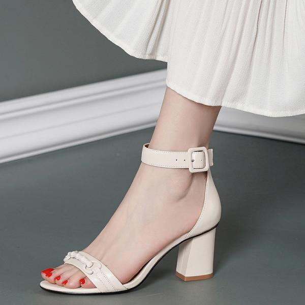 Women Summer Chunky One Strap High Heel Sandals Sexy 1 Strap Heels For Nightclub