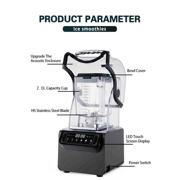 2L Capacity Programmable Electric Smoothie Blender and Juicer Blender for Cafetera