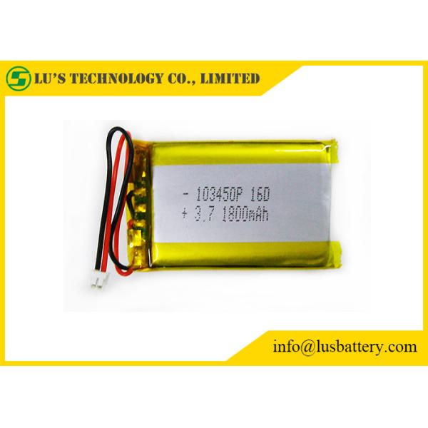 Перезаряжаемые батарея лития LP103450 3.7v 1800mah подгоняла терминалы
