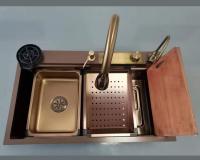 SS304 カウンターローリング上の保護グリッド 黒 手作り キッチンシンク