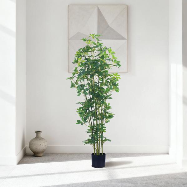 47in 59in 70inTall Real Touch Artificial Schefflera Tree Green Potted Schefflera Plant For Home Decoration