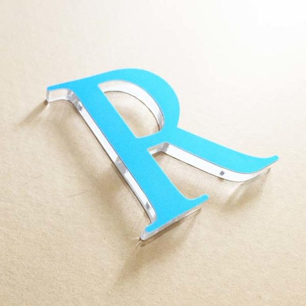 Logotipo de escritório interno 3D letreiro alfabeto acrílico de 2 mm com impressão UV
