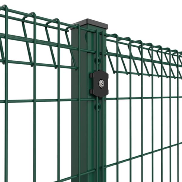 Decorative Wrought Iron 3D Wire Mesh Fence Green Vinyl Coated 1030mm height
