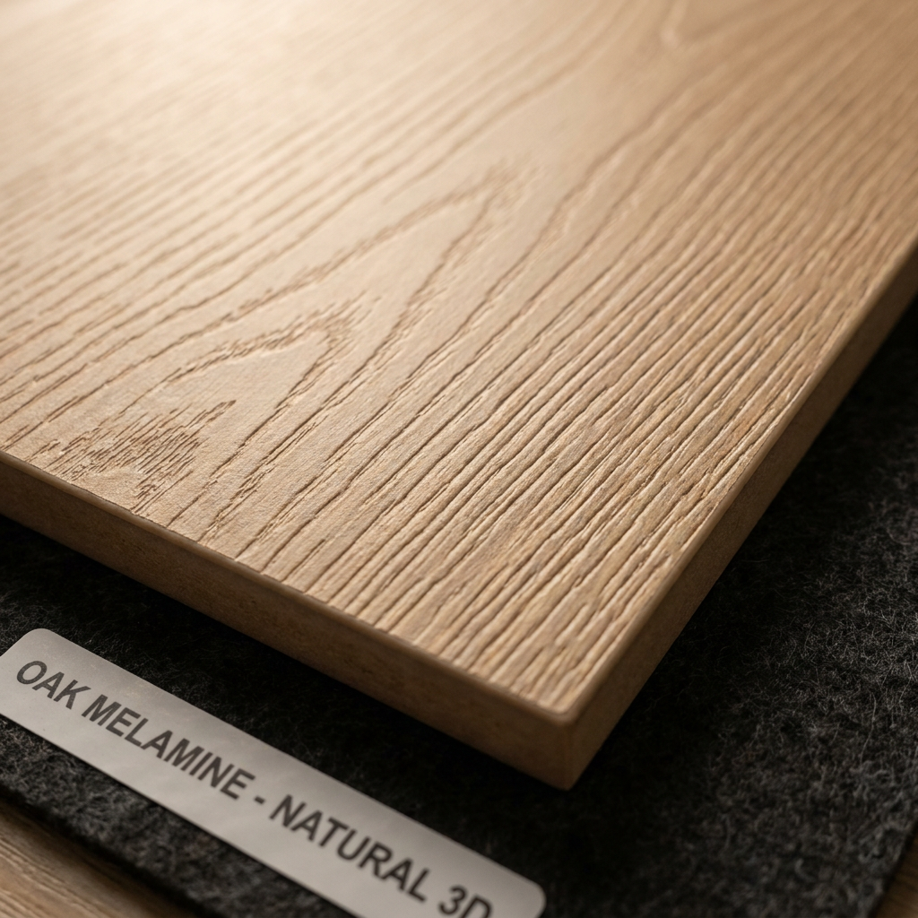 Real Wood Feel Melamine MDF Board 2440mmX1220mm Authentic Oak Texture Stain Resistant