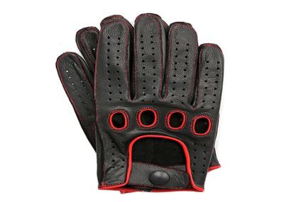 Black Leather Driving Gloves Mens , Luxury Mens Outdoor Work Gloves