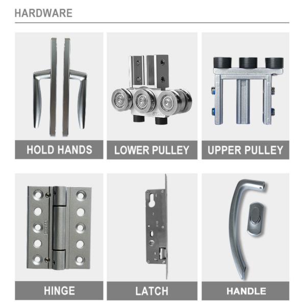 Insulated Aluminum Framed Door Patio Accordion Folding Glass 10mm thickness