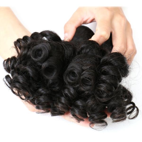 Brazilian Bouncy Curly Hair Bundles Human Hair Weave Remy Hair Extensions Natural Color