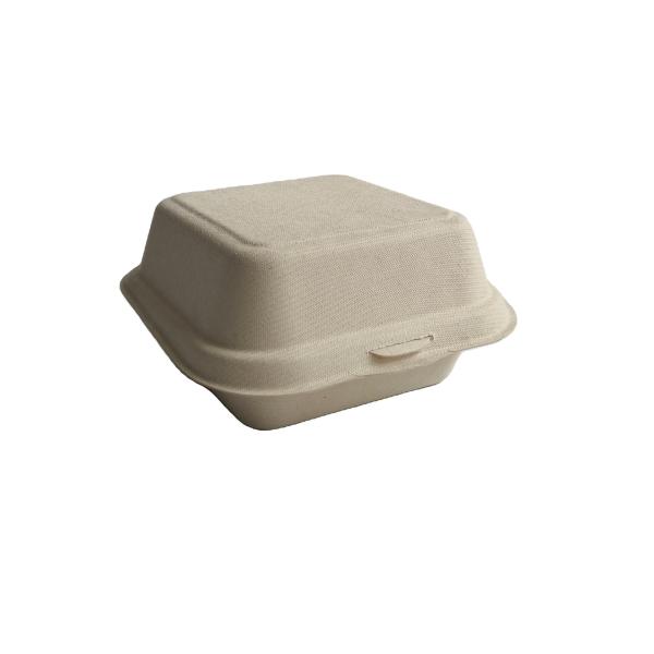 5 Inch 6 Inch Biodegradable Sugarcane Disposable Burger Box