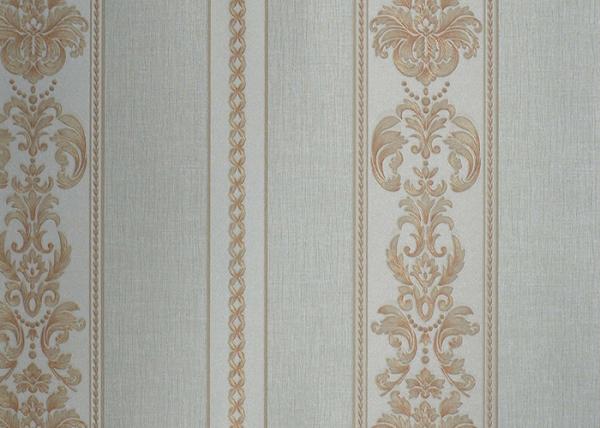 Washable Classic Striped Floral Wallpaper , Vinyl Material Durable Wall Coverings