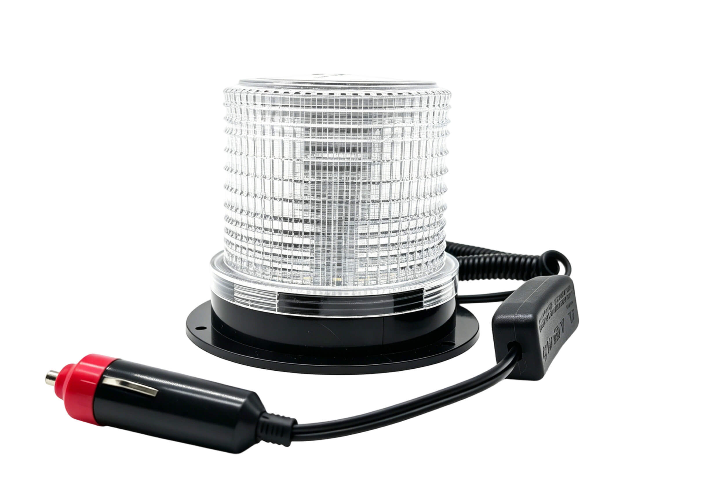 RD-213-30B Cars Magnetic LED Beacon Lights Strobe Revolving White Transparant 12-24V