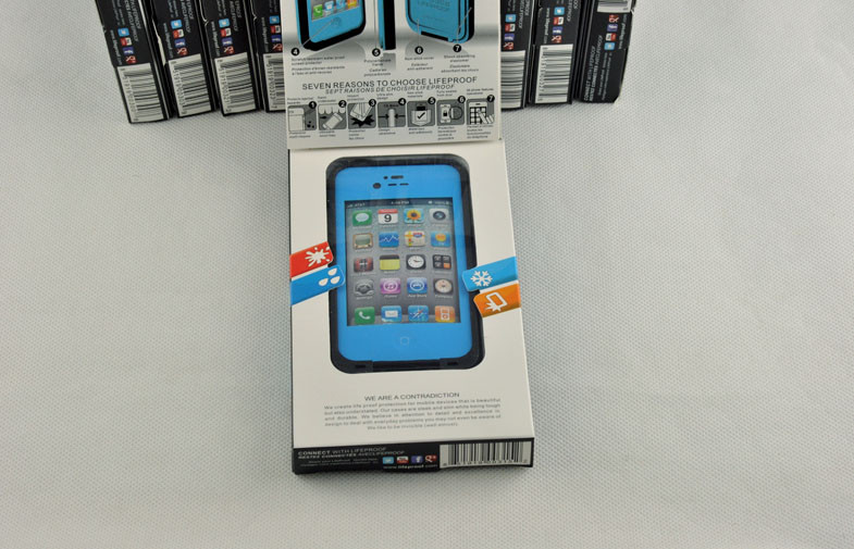 PC Snow Proof Waterproof Cell Phone Case Blue Lifeproof for Iphone 4g