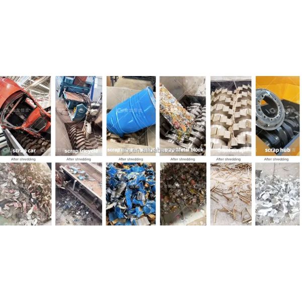 Déchiqueteuse de métaux légère et mince à charge lourde avec des tailles de sortie personnalisables et une large application pour le recyclage des déchets métalliques