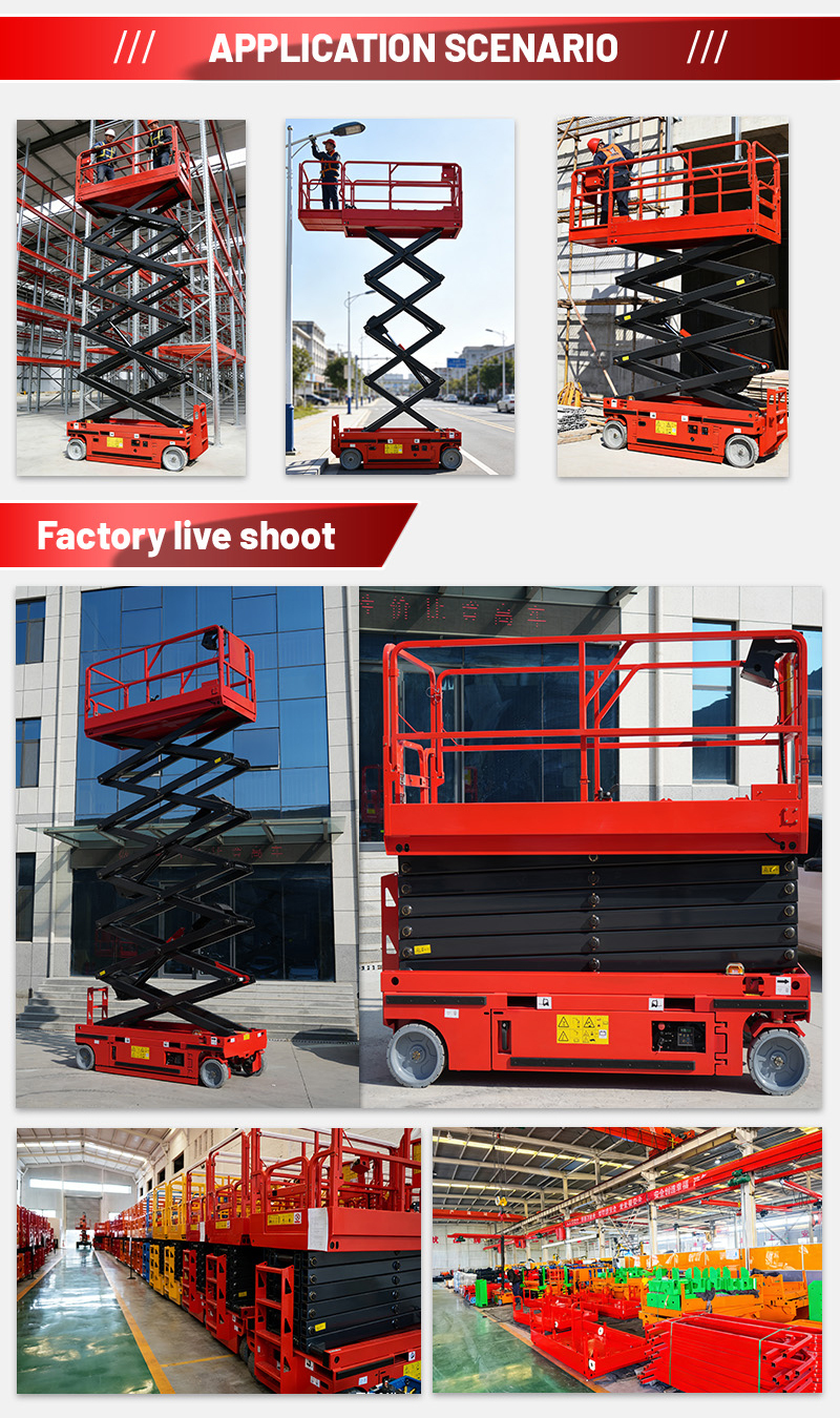 Premium 19ft Full Electric Scissor Lift Platform Self Propelled For Aerial Work