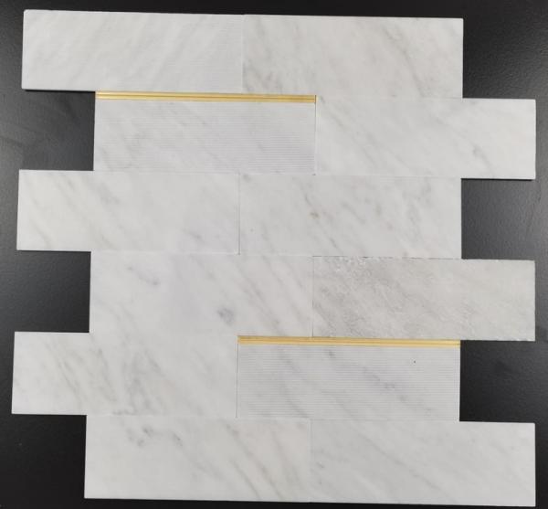 300x300mm Metal Natural Stone Mosaic Tile 4mm Thickness