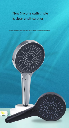 Модный стиль высокое давление круглый матовый черный ABS пластиковый дождевой душ для ванной