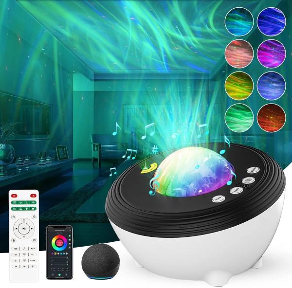 Aurora Star Light Galaxy Projector For Bedroom Smart Aurora Star Projector with Remote App Alexa Night Light Speaker Kid