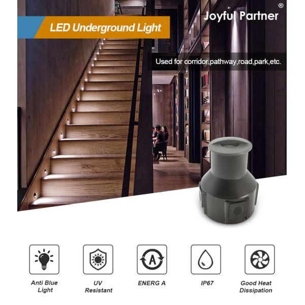 One Side Way View Mini LED Buried Light DC 24V Stainless Steel 316  Frosted Glass Semi-shading Cover