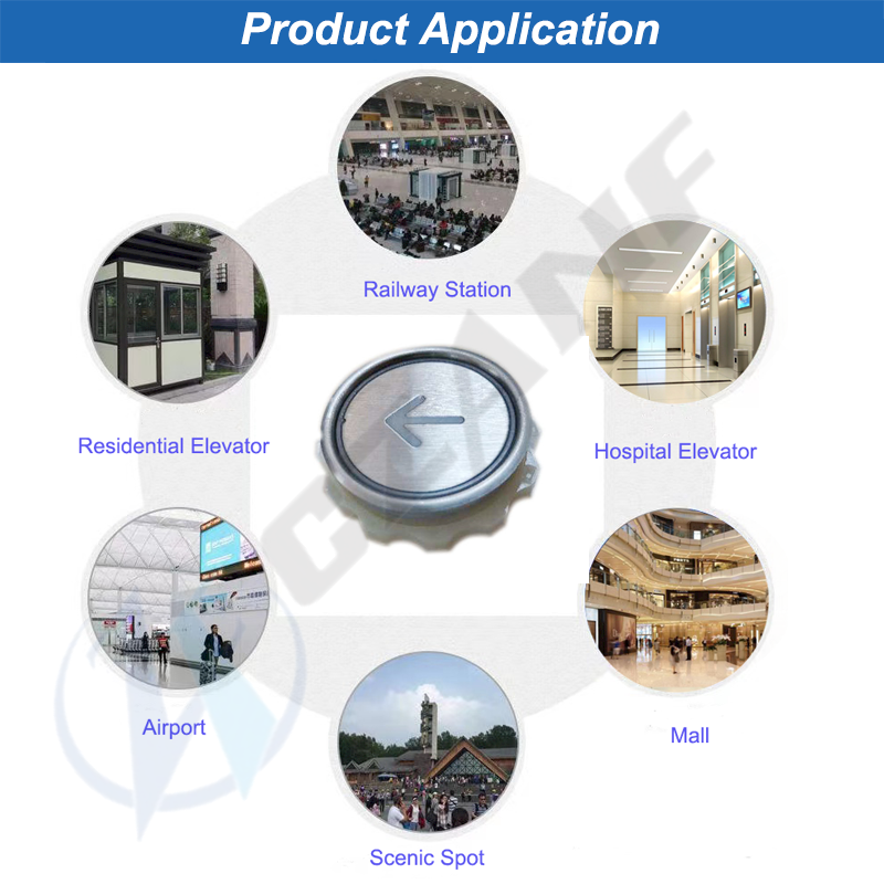 Stainless Steel Touchless Elevator Button with DC24V/12V and 0.3-0.6mm Operation Distance