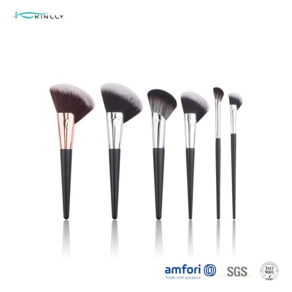 Щетки макияжа ручки вентилятора OEM метки частного назначения деревянные