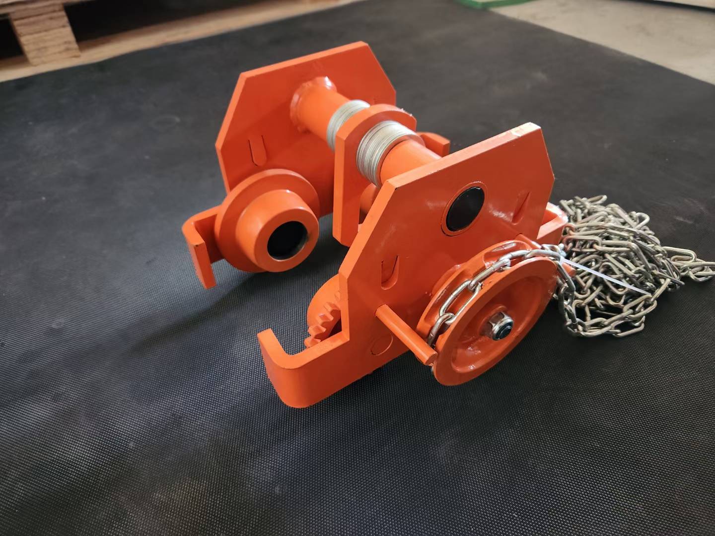 Hand Operated Push Travel Beam Trolley Low Friction Overhead Hoist Trolley With Mechanical Stop Baffle