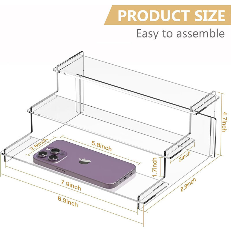 Customizable Acrylic 3-Tier Display Stand Versatile Cake Dessert Perfume Storage Showcase for Retail Bakery Counter