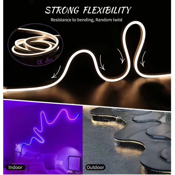 Warm White LED Neon Flex IP67 Flexible 6*12mm for Garden, Patio LED Rope Light