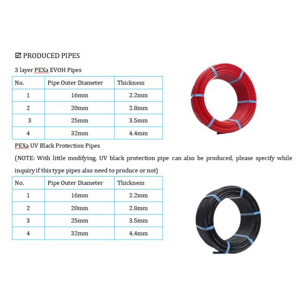 16 × 2.0mm Floor Heating PEXa EVOH Oxygen Barrier Pipe Making Machine / Pipe Production Machine
