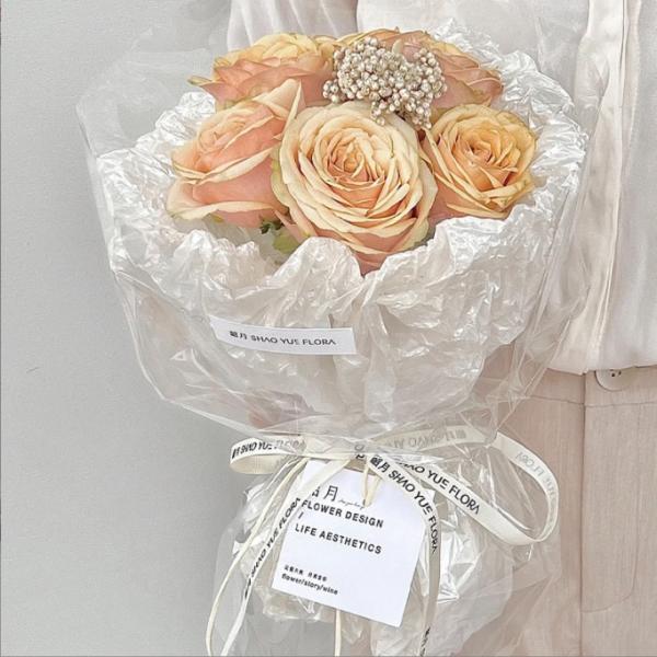diy Korean-style pearlescent pear paper rose bouquet, fresh flower wrapping paper, flower shop floral art lining packaging material