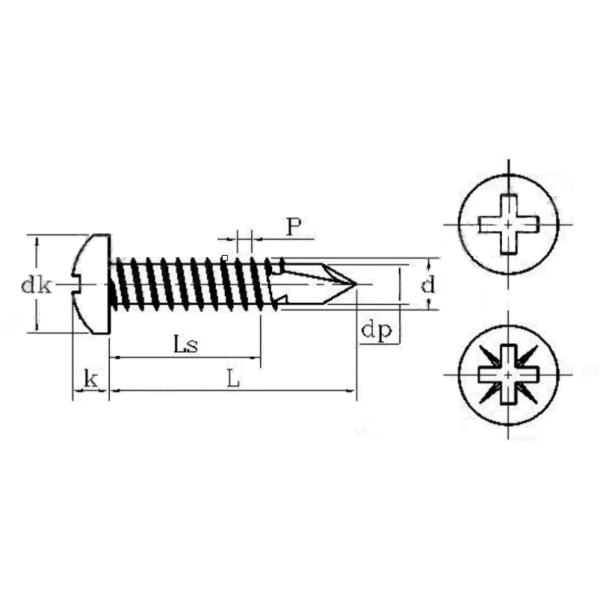 DIN 7504 N Pan Head Self Tapping Phillips Screws Stainless Steel 304