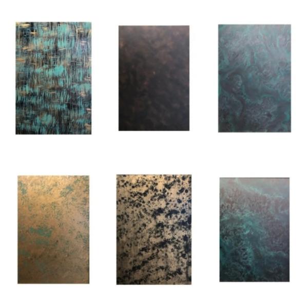 Высококачественная настройка 304 старинный латунь пятнистый листок из нержавеющей стали для художественного архитектурного декора стены