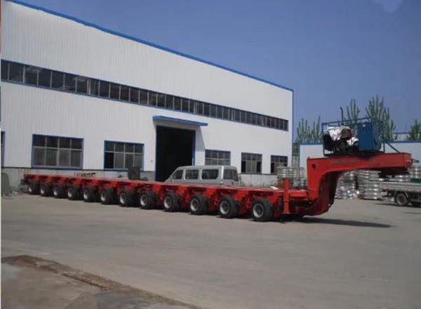 8 Line 16 Axles Self Propelled 100-250 Tons Capacity Board Raise And Fall Drop Deck Modular Trailer