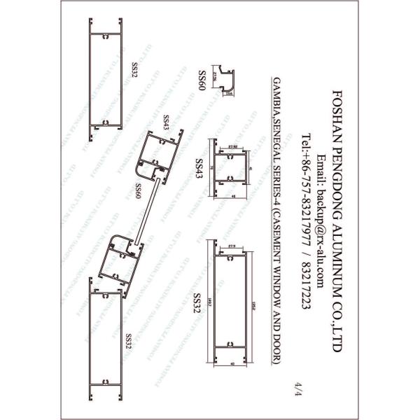Gambia Mai Congo Aluminium Window Profiles 5.8M 5.85M 6M Length