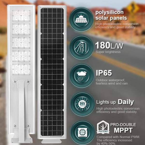 Lâmpadas integradas LED a energia solar MPPT All In One Solar Street Light