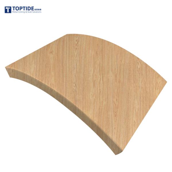 Custom Wood Grain Curved Aluminium Ceiling Panel Suspension System Material