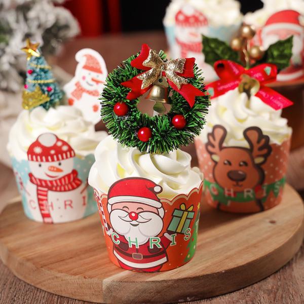 Disposable and Environmentally Friendly Paper Cake Cup for Christmas