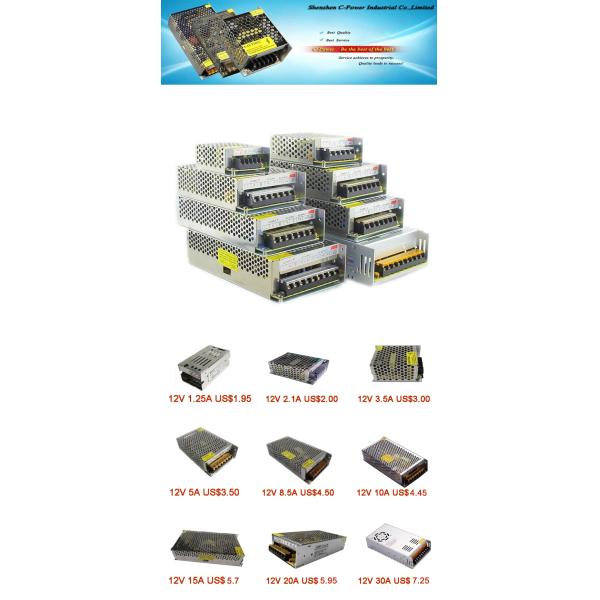 100% Testing 5V 12V 24V 48V DC Power Supply 2A 3A 5A 10A 15A 20A 30A Switching Power